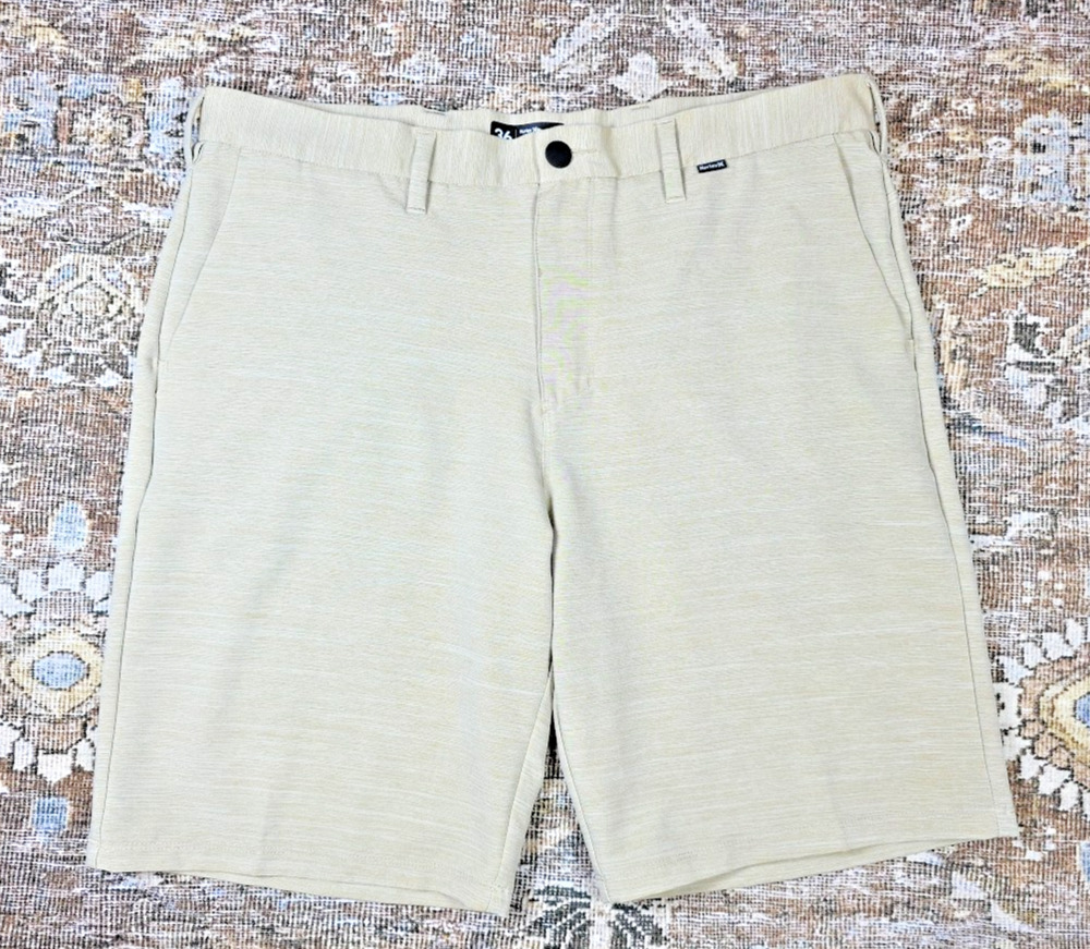 Hurley Mens Heather Khaki Dri-Fit Chino Pants 36 Regular Casual Active Shorts